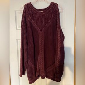 Umgee Open Shoulder Sweater Size 1XL